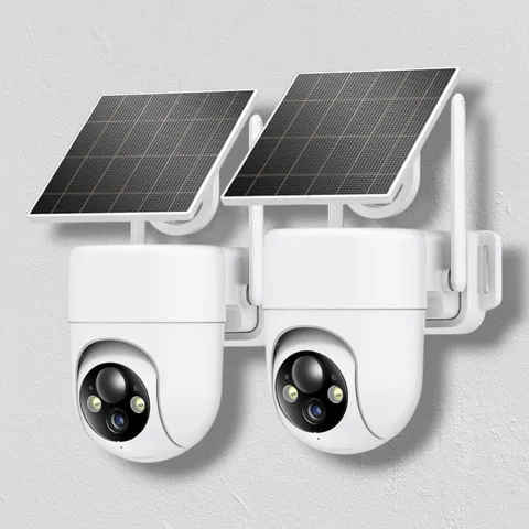 (2Pack)  2K Solar Security Cameras Wireless Outdoor 360° View Home Security WIFI