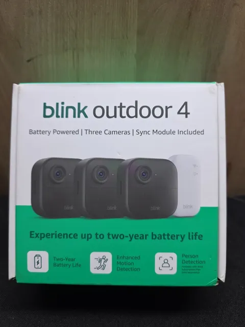Blink Outdoor 4, (4th Gen 2025) Wireless 3 Camera Security System + Sync Module