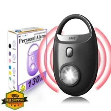 SRTKBEU Black Personal Safety Alarm 130dB