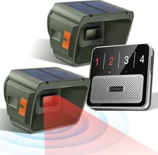 Solar Driveway Alarm - Radar + IR Dual Detection for Outdoor | 1/2 Mile Range Wi