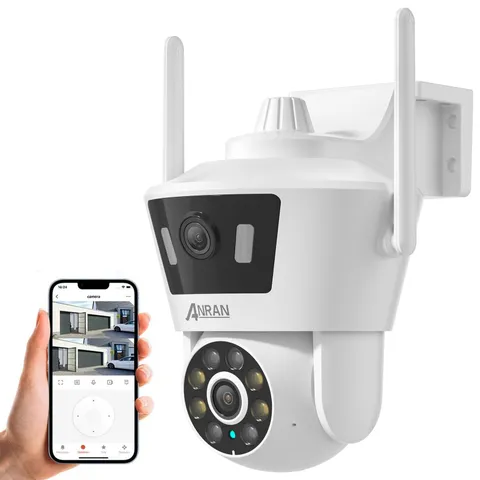 ANRAN 4MP Wireless Pan/Tilt Security Camera System WiFi Dual Lens Camera Outdoor