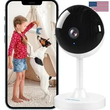 2K Indoor Security Camera with Night Vision & 2-Way Audio – Risk Free Monitoring