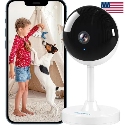 2K Indoor Security Camera with Night Vision & 2-Way Audio – Risk Free Monitoring