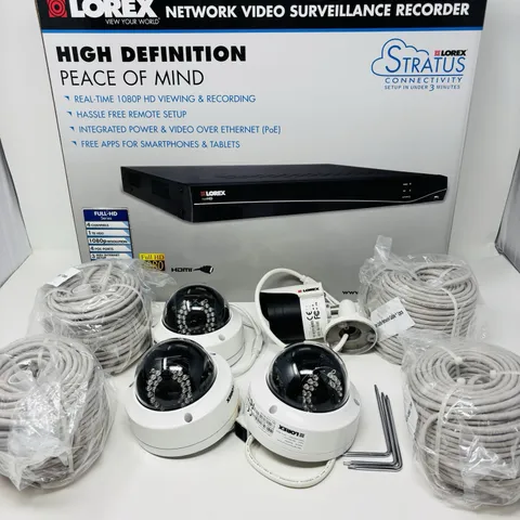 Lorex Home Security System Network Video Surveillance Recorder with 4 Cameras