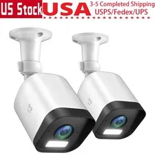 2‑Pack 4MP 2K Outdoor Security Cameras,WiFi,Color Night Vision,2‑Way Audio