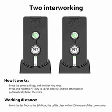 2Pcs Wireless Voice Intercom 1000 Meters Long Range Portable Elderly Two Wa TLWF