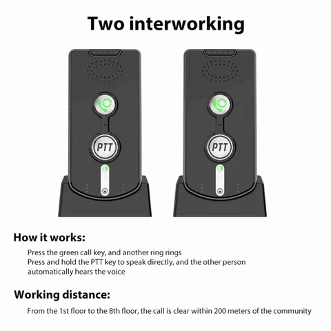 2Pcs Wireless Voice Intercom 1000 Meters Long Range Portable Elderly Two Wa TLWF