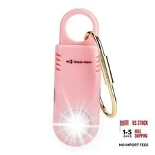 135dB Rechargeable Personal Safety Alarm Built-in Ultra-Bright Standalone Pink