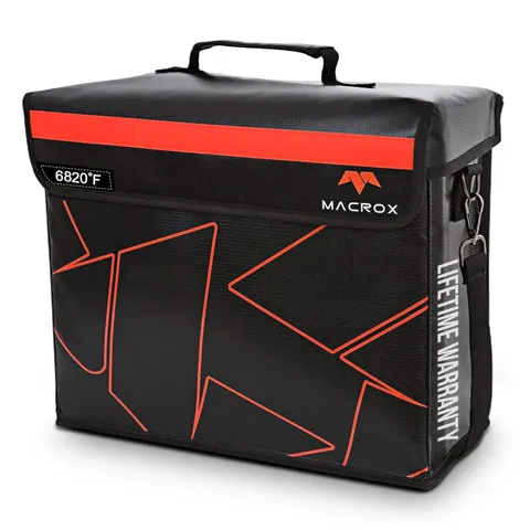 Fireproof Document Bag with lock, Patented Enclosed Flap, X Large