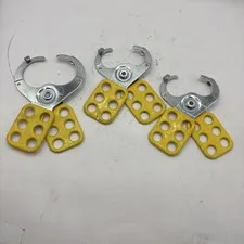 Lot Of 3 Master Lock 424 Yellow Lockout Hasp