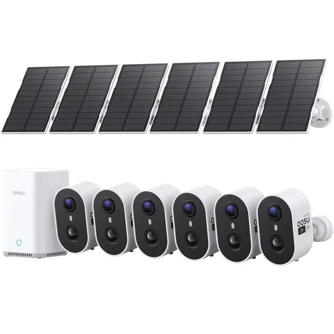 aosu Outdoor Security Cameras Wireless Home Surveillance System, Solar Powered