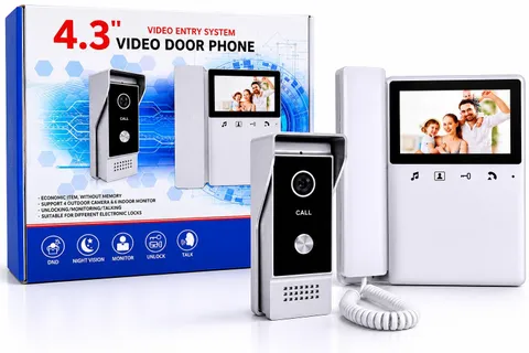 4.3" Video Door Phone Intercom System Night Vision Doorbell Camera Unlock...