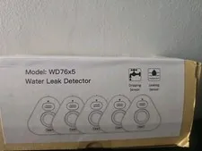 5 Pack Water Leak Detectors for Home, 4 Levels Adjustable Audio 0-120dB Water...
