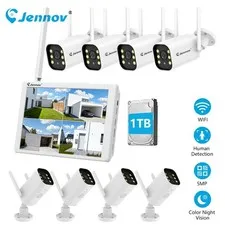 5MP WiFi Camera Security System Outdoor Wireless 10CH 10'' Monitor 2-Way Audio