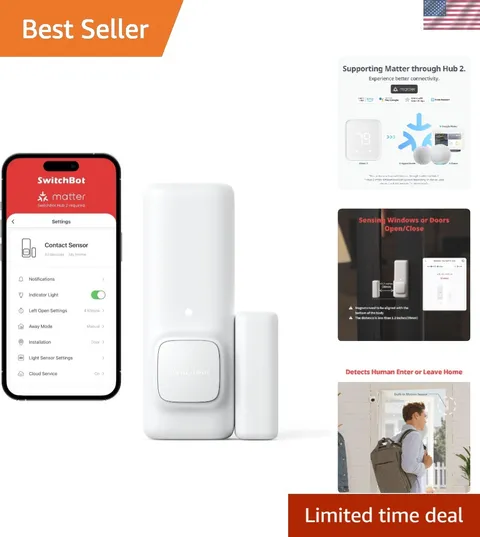 Compact Motion Sensor Door Alarm - Remote Alerts & Alexa Compatibility
