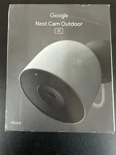 Google Nest Cam Outdoor Wired 2nd Gen 2K Smart Security Camera Hazel OPEN BOX