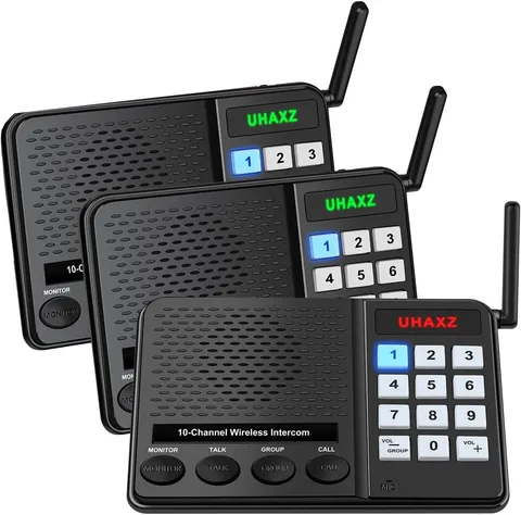 Intercoms Wireless for Home, Long Range Intercom 6000Ft, 10 Channel Home Interco