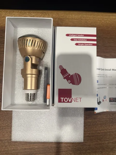 TOVNET cam 147G Light Bulb loT CCTV Wi-Fi Security Camera Device ID TOV9631A New