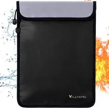 Black Upgraded 15x11 Inch Two Pockets Fireproof Waterproof Document Bag 2000