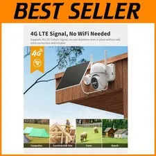 4G LTE Solar Security Camera - No WiFi Needed////