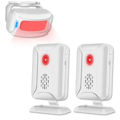 Wireless Door Sensor Chime Motion Detector Alarm System 2 Receivers