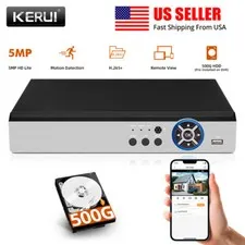 KERUI H.265+ 6-in-1 8CH CCTV 5MP DVR Recorder with 500G (XVI/AHD/TVI/CVI/IPC)