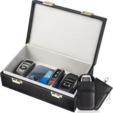 Samfolk Faraday Box & 2 Pack Faraday Bag, 8.42" X5.19" X 2.76" Faraday Key Fob P
