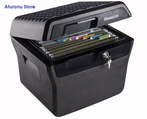 Fireproof and Waterproof Lock Box with Key Lock 0.66 Cubic Feet, FHW40100