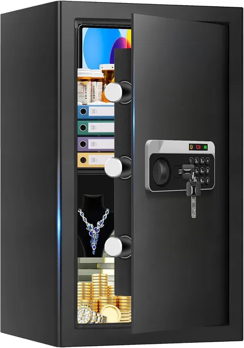 Large Fireproof Safe with Digital Keypad, Waterproof, and Alarm System