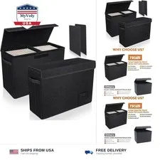YSCare 2-Pack Comic Book Storage Boxes, Collapsible Comics Book Case with Div...