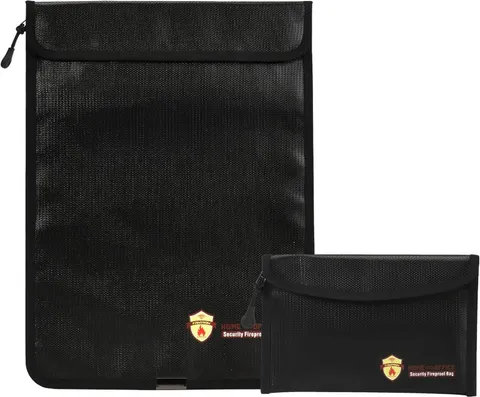 2 Pcs Fireproof Waterproof Document Bag(2000℉) – Fire & Waterproof Money Pouchfo