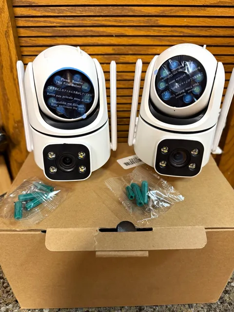 2-Pack 1080p FHD Wi-Fi IP Pan/Tilt Outdoor Night Vision Alexa/Google Cams
