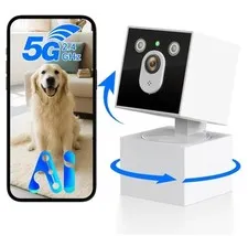 EcoView 2K Indoor Security Camera - 5G/2.4G WiFi Smart Baby & Pet Monitor White