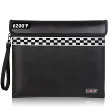 Fireproof Document Money Bag 6200°F, Fire Resistant Zipper Water Resistant 9 ...