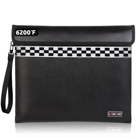 Fireproof Document Money Bag 6200°F, Fire Resistant Zipper Water Resistant 9 ...