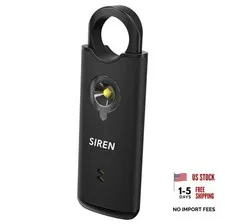 Personal Safety Alarm by  – 135dB Siren, Flashing Light, Pull & Vibration Black