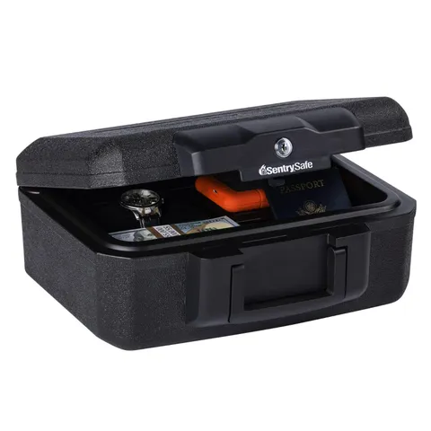 SentrySafe 1200 Fire-Resistant Box Safe with Key Lock 0.18 cu ft, Black