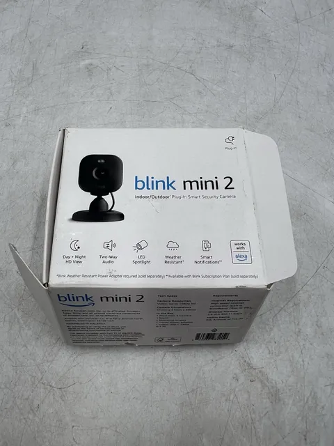 Blink Mini 2 Security Camera 1080p Wired Indoor Outdoor Night Vision Audio HD