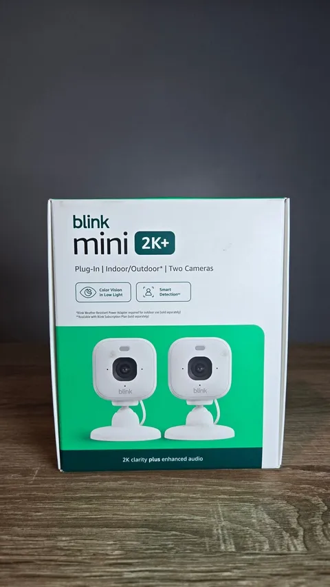 Blink Mini 2K+ Plug-In Security Camera 2-Pack White - New