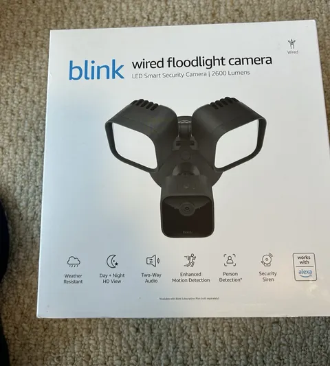 Blink Wired Floodlight Camera Wired LED Smart Security Camera 2600 Lumens