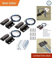 3 Sets Black Magnetic Door/Window Reed Switch - NO/NC for Security Systems