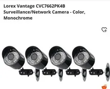 NIB Lorex  Vantage CVC7662PK4B Surveillance/Network Camera - Black 4 Cameras 