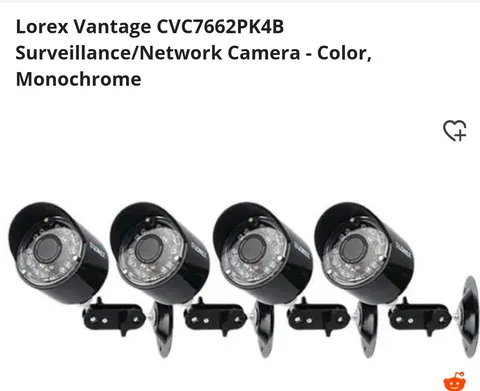 NIB Lorex  Vantage CVC7662PK4B Surveillance/Network Camera - Black 4 Cameras 