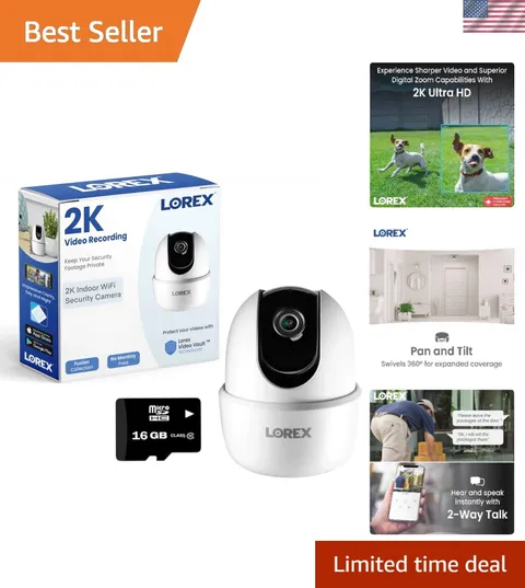 Pan & Tilt Indoor Wi-Fi Security Camera | 360° Pan & Tilt | Person Detection ...