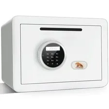 Drop Safe, Digital Safe With Keypad, White Small Safe Box- Deposit Cash Easil...
