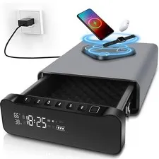 FTOP Biometric Fingerprint Gun Safe, Clock Handgun Safe with 3-in-1... Fast Ship