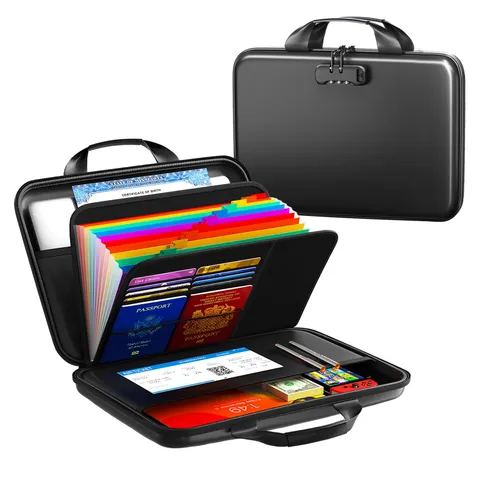 BLACK - IPYIPY FIREPROOF DOCUMENT ORGANIZER WITH LOCK (SMALL SIZE)