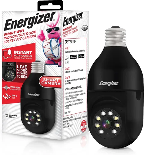 Connect Smart 1080p HD Outdoor Security Socket Camera with Siren Alarm, Remote