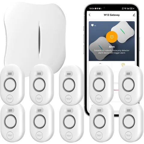 METAK WiFi Water Leak Detector 10 Sensors White