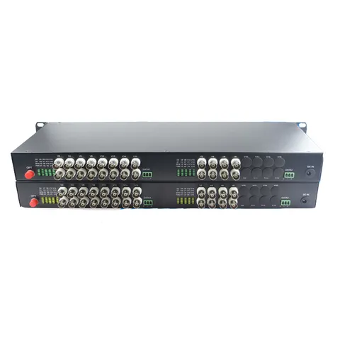 24CH Video Fiber Optical Composite Media Converter 19'' Rack mountable CCTV